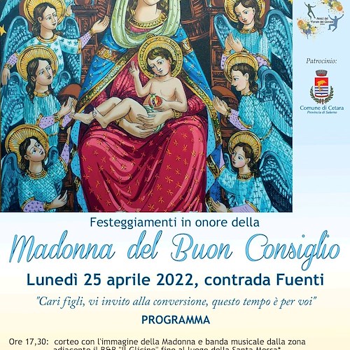 25 aprile a Cetara si festeggia la Madonna del Buon Consiglio /Programma