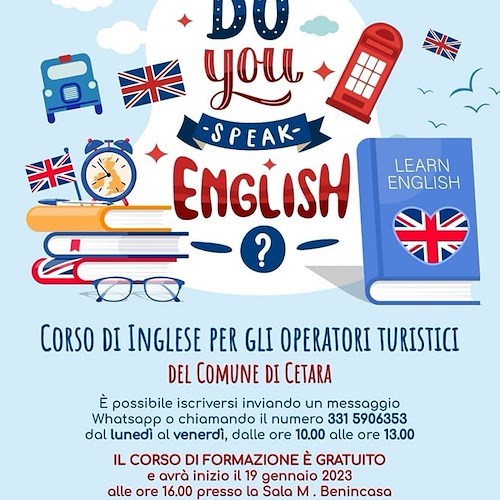 A Cetara torna il corso di lingua inglese gratuito per gli operatori turistici