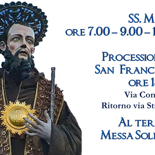 Festa di San Francesco Di Paola, oggi processione a Marina di Vietri sul Mare